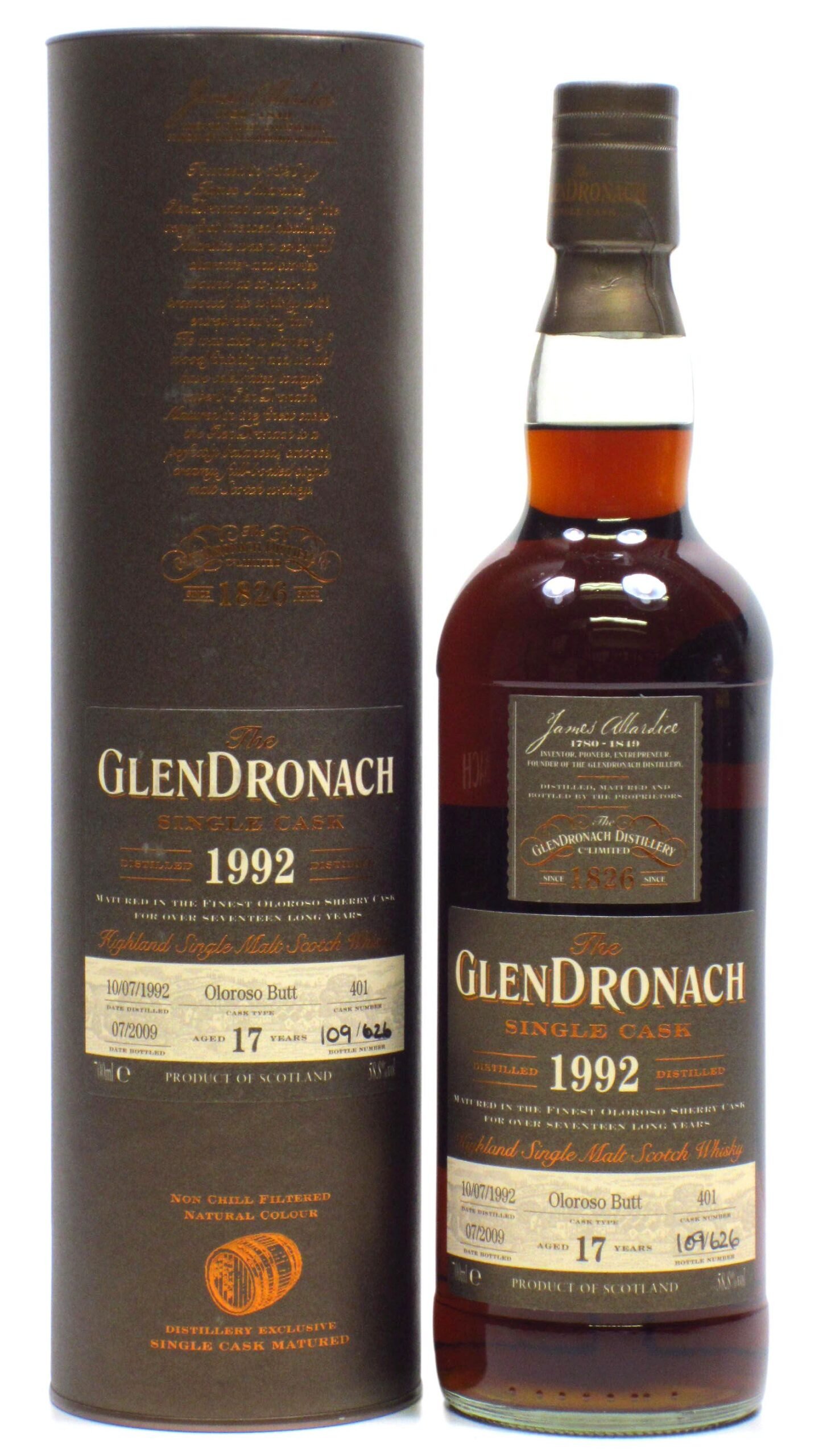 Glendronach - Single Oloroso Sherry Cask #401 1992 17 year old Whisky