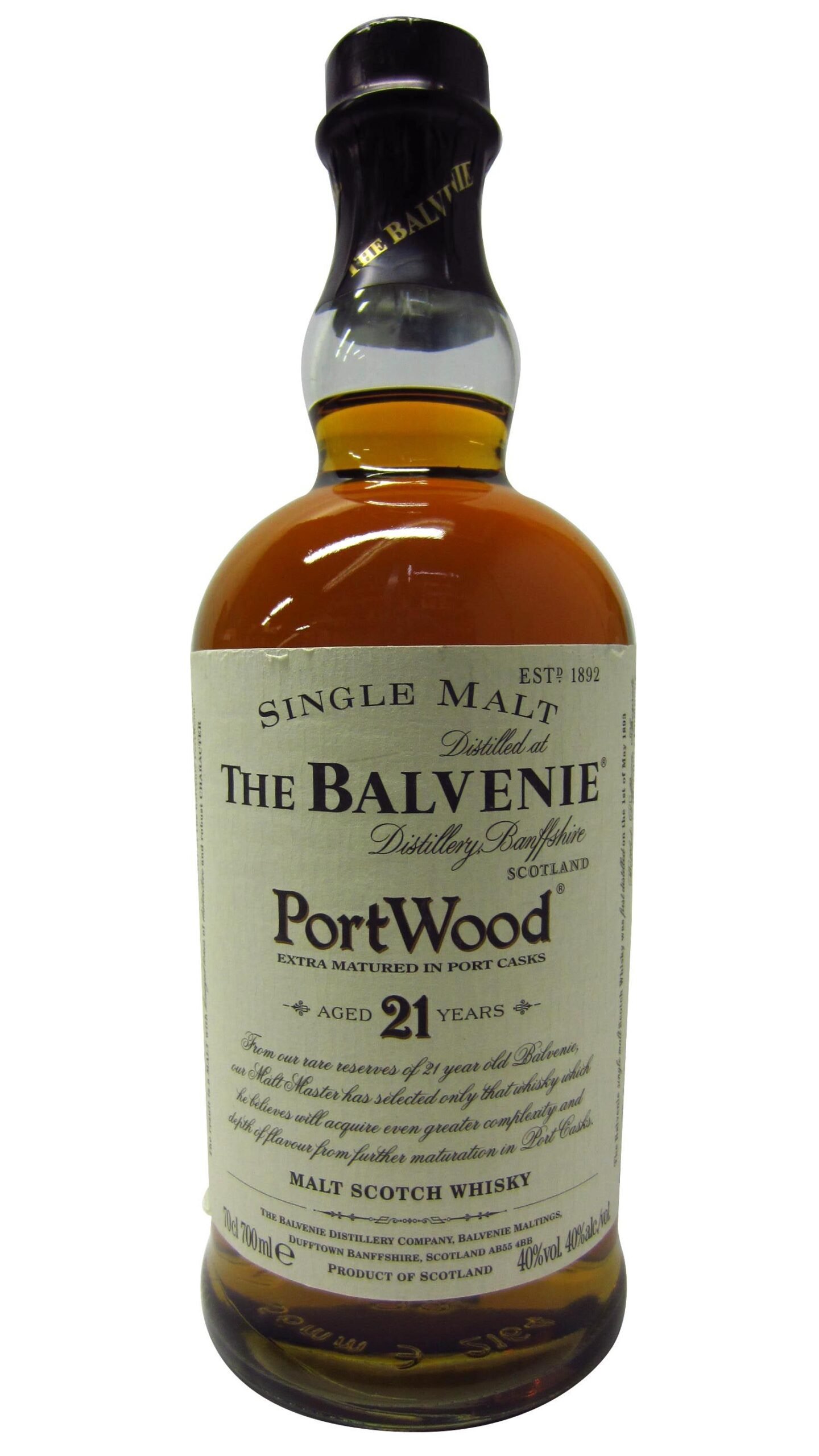 Balvenie - Port Wood Single Malt Scotch 21 year old Whisky (Old Bottling)