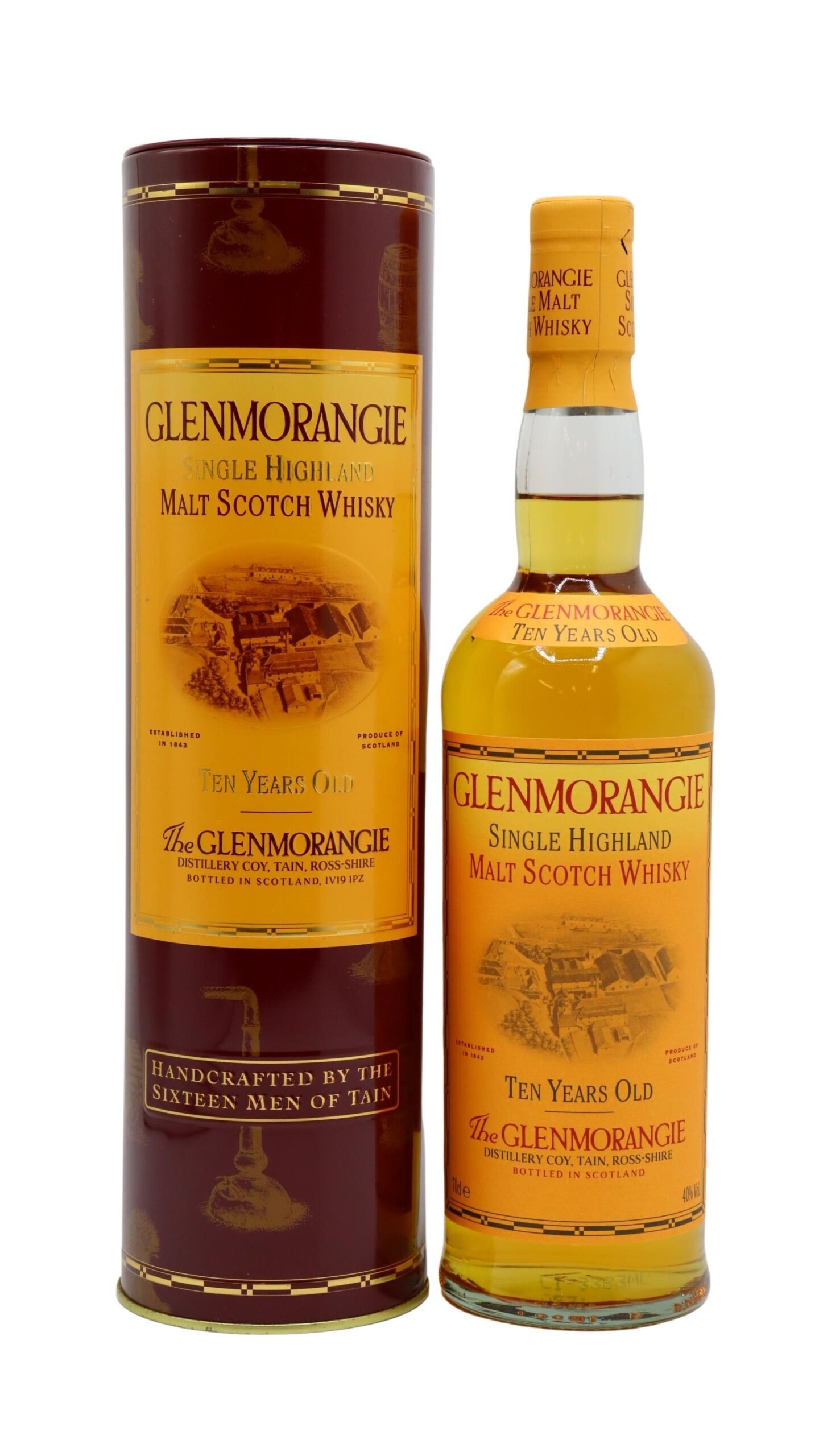 Glenmorangie - Highland Single Malt Scotch 10 year old Whisky (Old Bottling)